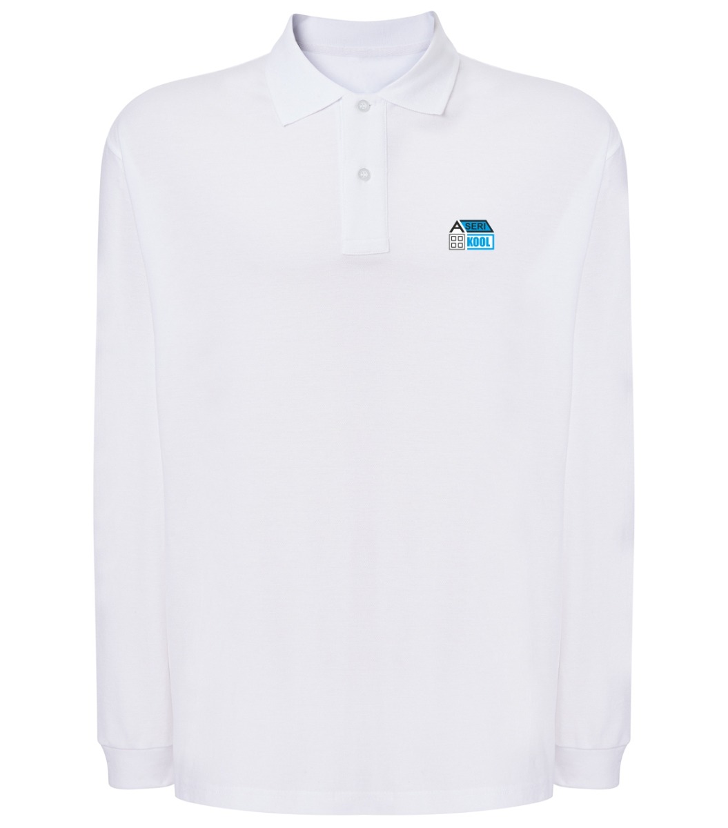 Meeste pikkade varrukatega polosärk, valge