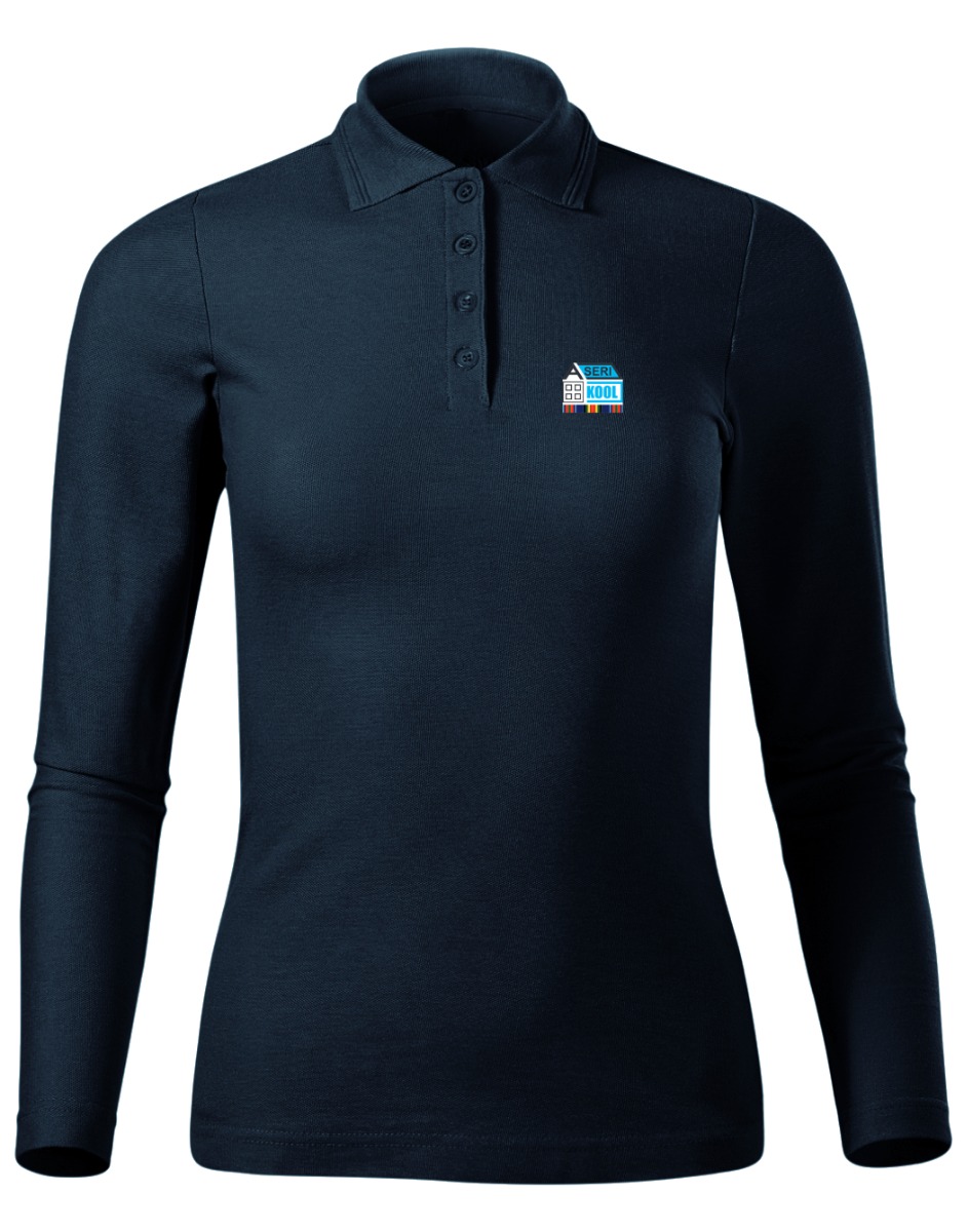 Naiste pikkade varrukatega polosärk, tumesinine