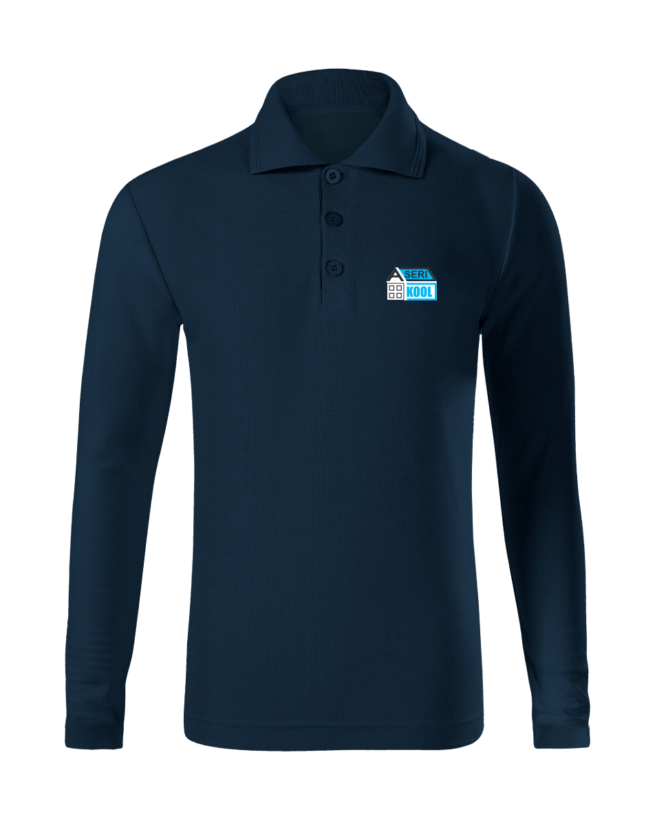 Laste kitsas pikkade varrukatega polosärk, tumesinine