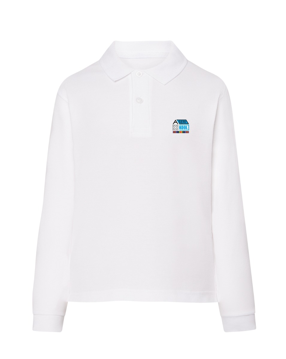 Laste pikkade varrukatega polosärk, valge