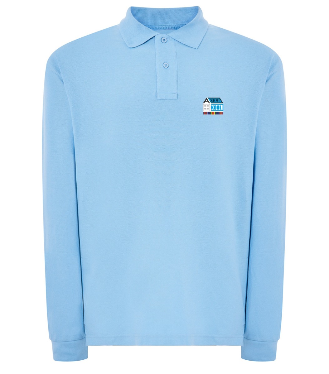 Meeste pikkade varrukatega polosärk, helesinine